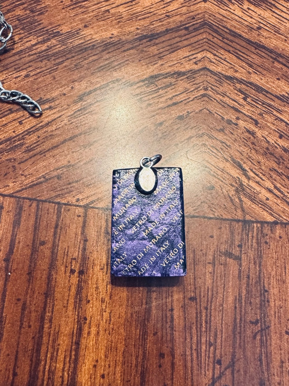 Purple Rectangular Pendant Necklace